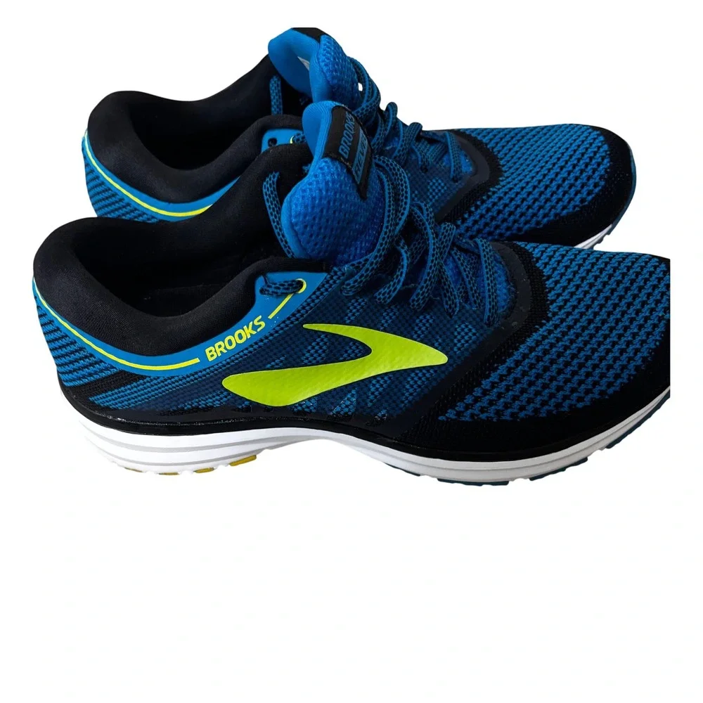 Brooks Revel 1 Men's Running Shoes Size 8.5 Blue Lime Green Black 1102601D433